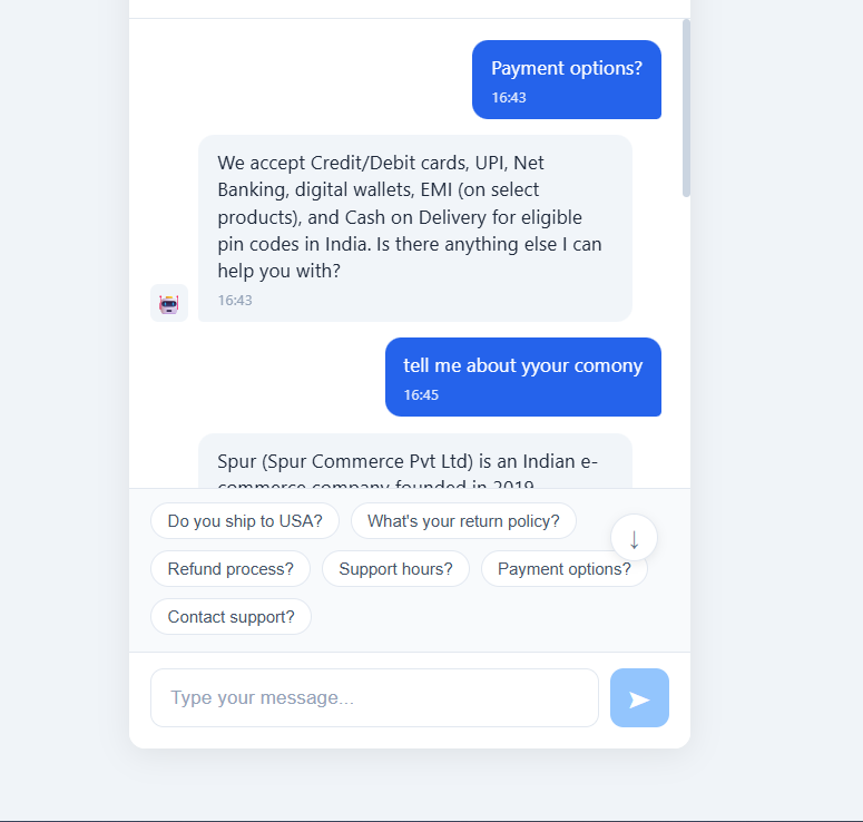 Spur AI Chatbot Project
